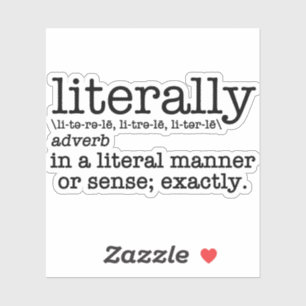 Pegatina Gramática en inglés de definición literal