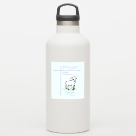 Pegatina Gran Abuelo Bautismo Cordero Azul Personalizado