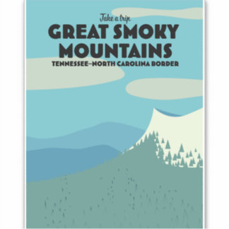 Pegatina Gran afiche de viaje de las montañas Smoky.