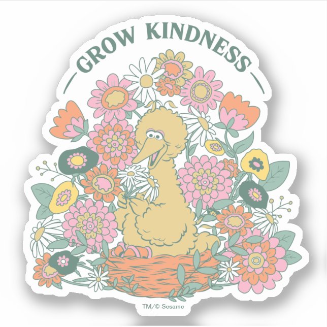 Pegatina Gran Bird | Grow Kindness Floral Graphic (Anverso)
