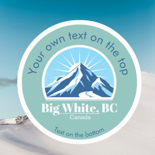 Pegatina Gran Blanca Columbia Británica Canadá Montaña Azul