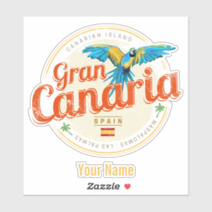 Pegatina Gran Canaria Parrot Canarias España Vintage