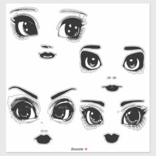 Pegatina Gran Chica ocular frente al arte original