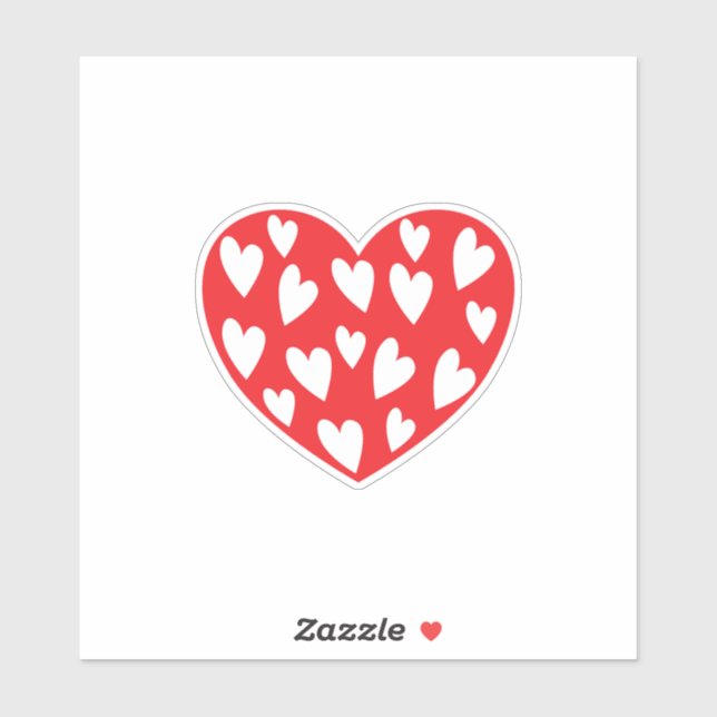 Pegatina Gran corazón rojo (Hoja)