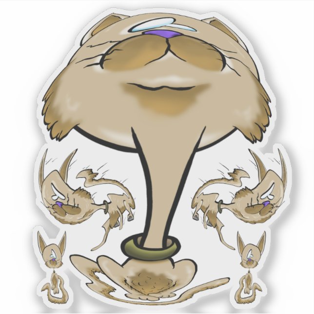 Pegatina Gran familia de gatos (Anverso)