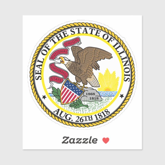 Pegatina Gran foca de Illinois (Hoja)