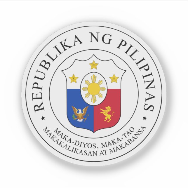 Pegatina Gran foca de la República de Filipinas (Anverso)