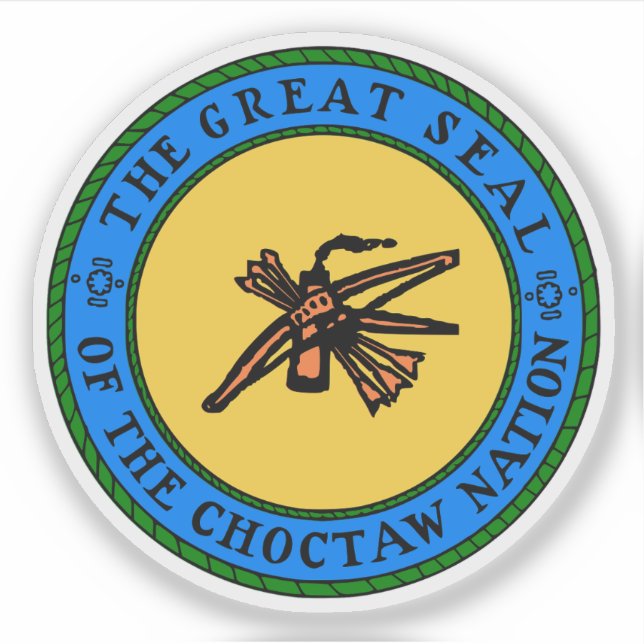 Pegatina Gran foca de los Choctaw, Estados Unidos (Anverso)