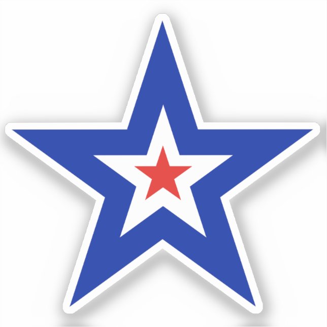 Pegatina Gran frontera azul Patriótico Norteamericano Kiss  (Anverso)