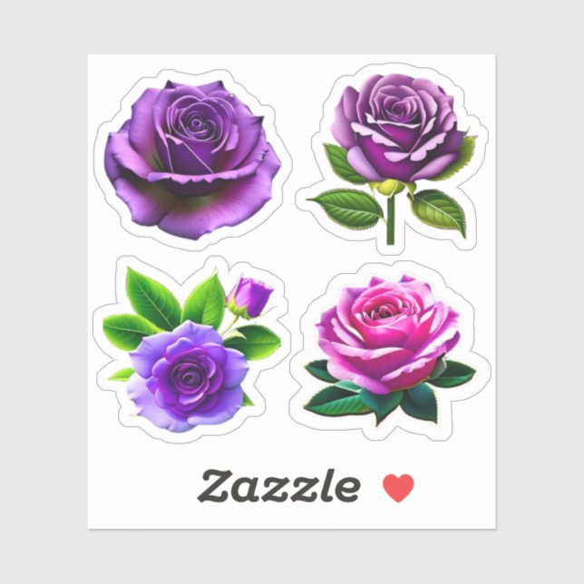 Pegatina Gran Hermosa Rosa de flores Rosa surtido #1 (Hoja)