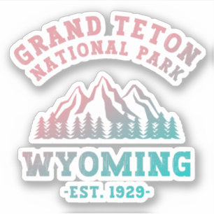 Pegatina Gran Parque Nacional Teton Gradiente Wyoming USA
