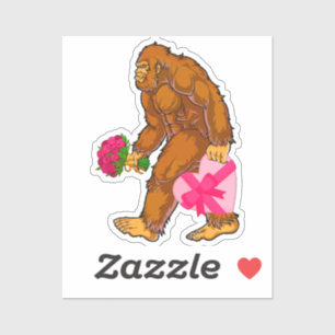 Pegatina Gran pie Sasquatch Funny Día de San Valentín Love