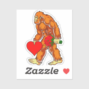 Pegatina Gran pie Sasquatch Funny Día de San Valentín Love