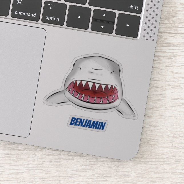 Pegatina Gran tiburón blanco significa ilustracion personal (Detalle)