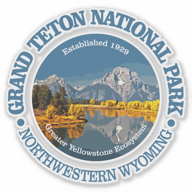 Pegatina Grand Teton NP (Anverso)