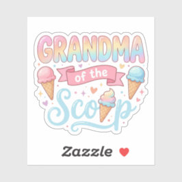 Pegatina Grandma Of The Scoop Ice Cream Gender Reveal