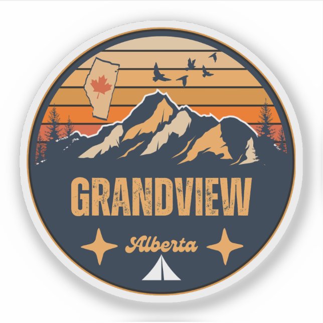 Pegatina Grandview, Alberta (Anverso)