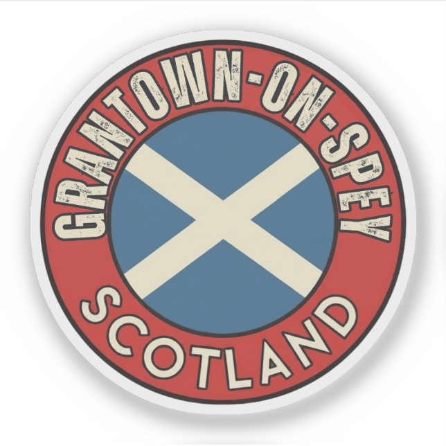 Pegatina Grantown-on-Spey, Escocia (Anverso)