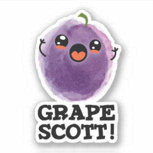 Pegatina Grape Scott Funny Fruit Grape Pun