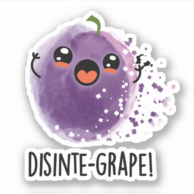 Pegatina Grasa divertida de uva desintegradora (Anverso)