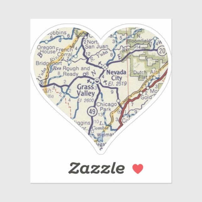 Pegatina Grass Valley California (Hoja)