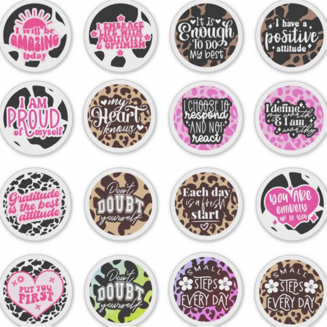 Pegatina Gratitud Citas Positivas y moda Inspiradora (Anverso)