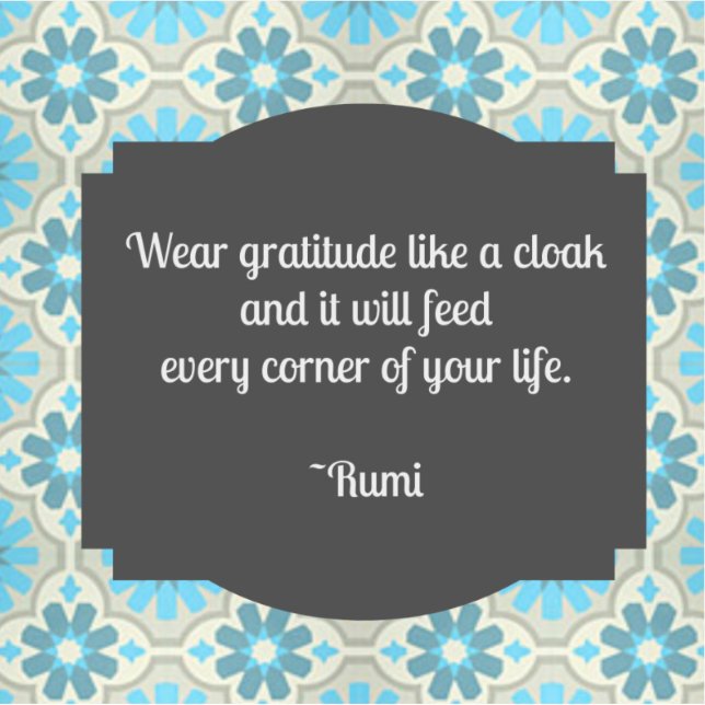 Pegatina Gratitude Rumi Cita (Anverso)