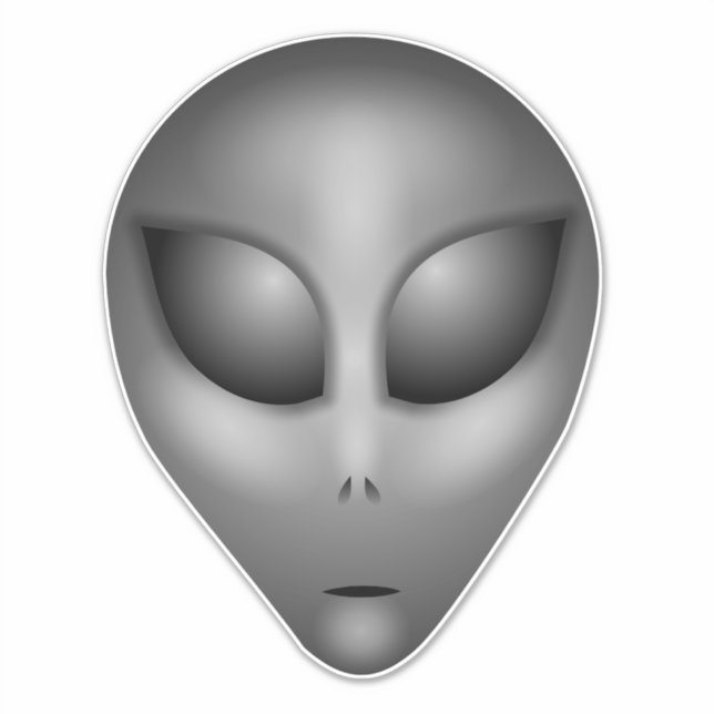 Pegatina Gray Alien Head (Anverso)