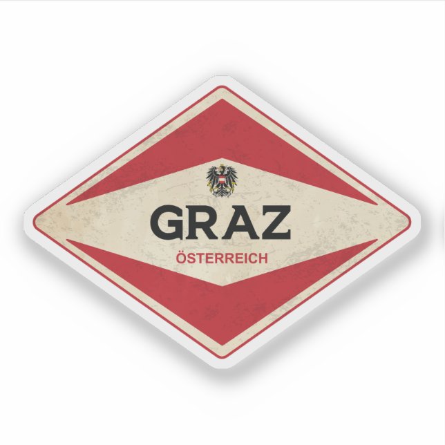 Pegatina Graz Austria Vintage (Anverso)