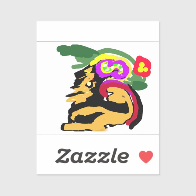 Pegatina Great Dane and flowers  (Hoja)