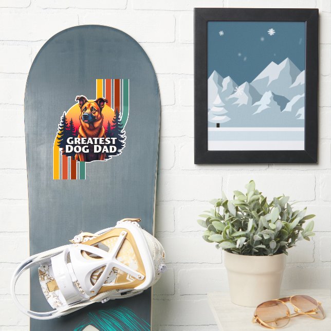 Pegatina Greatest Dog Dad (snowboard)