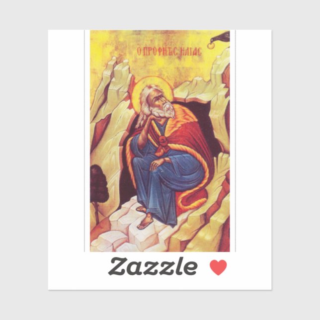 Pegatina Greek orthodox icon of Prophet Elijah (Hoja)