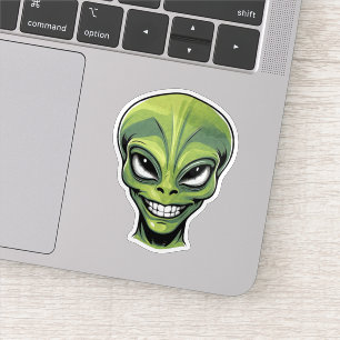 Pegatina Green Alien Head