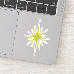 Pegatina Green Atomic Starburst Mid Century Moderno