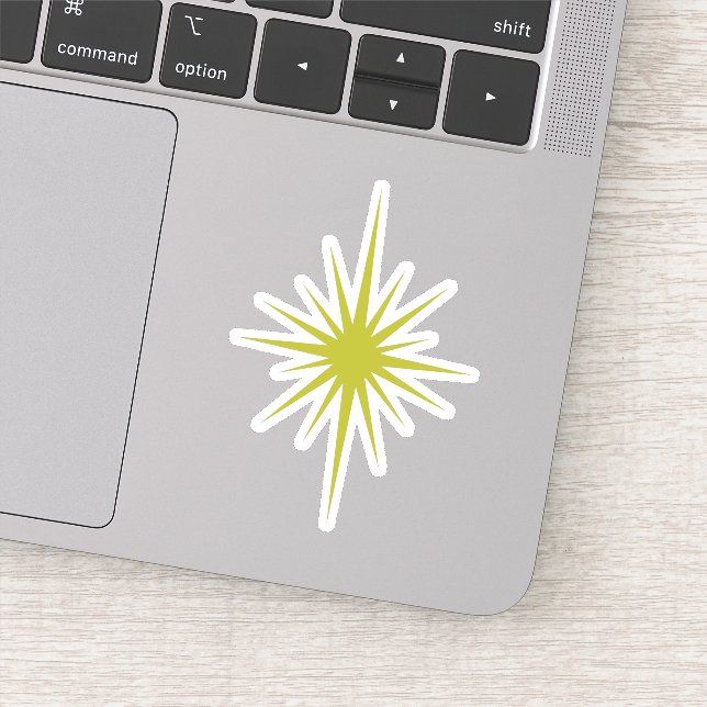 Pegatina Green Atomic Starburst Mid Century Moderno (Detalle)