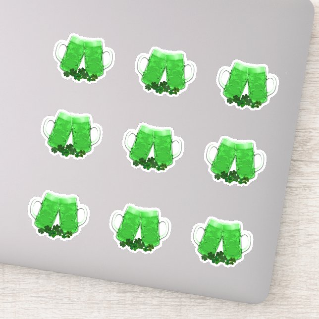 Pegatina Green Beer Irish Shamrock St Patricks Day (Detalle)