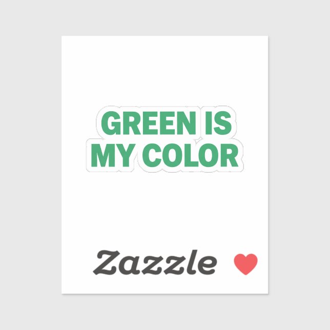 Pegatina Green Is My Color St Patrick Day Sticker (Hoja)
