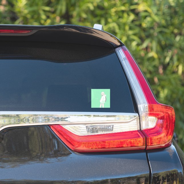 Pegatina Green JK シール Seal｜寿司娘 GenerativeAI (Lado del coche)