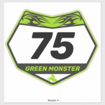 GREEN MONSTER dirtbike número de placa Vinyl Pegat