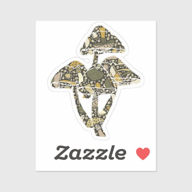 Pegatina Green mushrooms (Hoja)