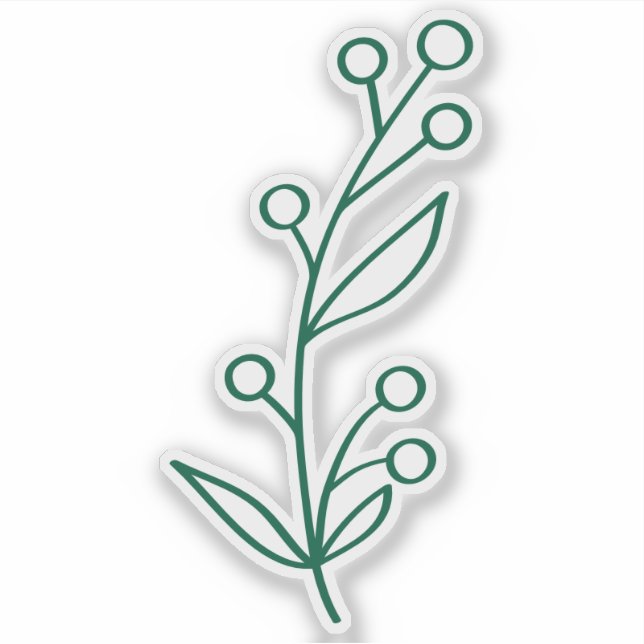 Pegatina Green Outline Berry Custom Cut  (Anverso)