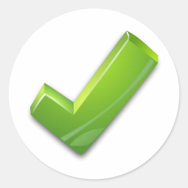Pegatina Green Tick (Anverso)