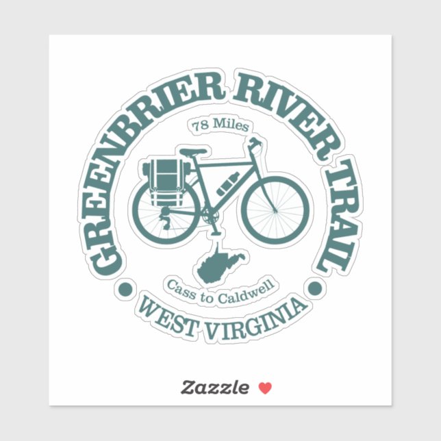 Pegatina Greenbrier River Trail (cycling) (Hoja)