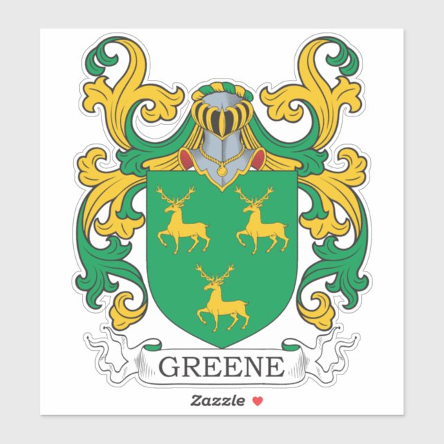 Pegatina Greene Family Crest (Hoja)