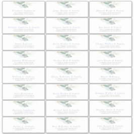 Pegatina Greenery Dusty Blue Guest Name Address Labs