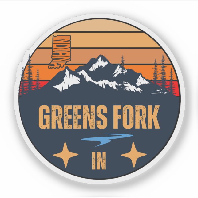 Pegatina Greens Fork, Indiana (Anverso)