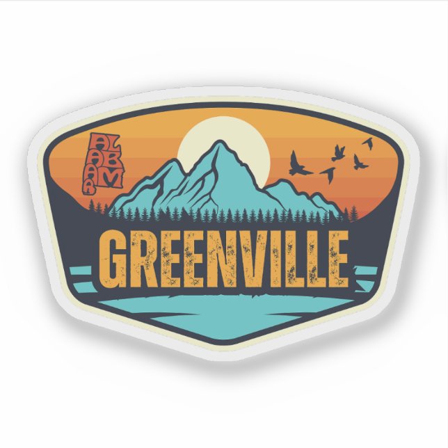 Pegatina Greenville, Alabama (Anverso)