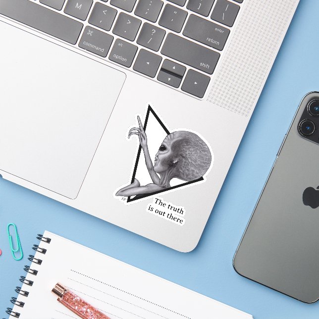Pegatina Grey Alien, la verdad está ahí fuera (Ordenado portátil con iPhone)