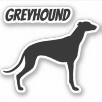 Greyhound Dog Silhouette Guay Canine Vinyl Pegatin