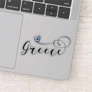Pegatina Griego, bandera del corazón de Grecia